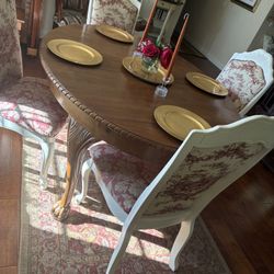 Walnut Dining Set Six Chairs And Dining Table