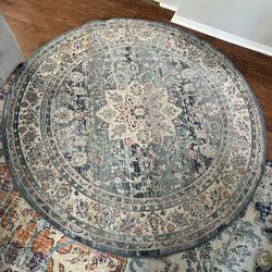 6’ Round Medallion Area Rug
