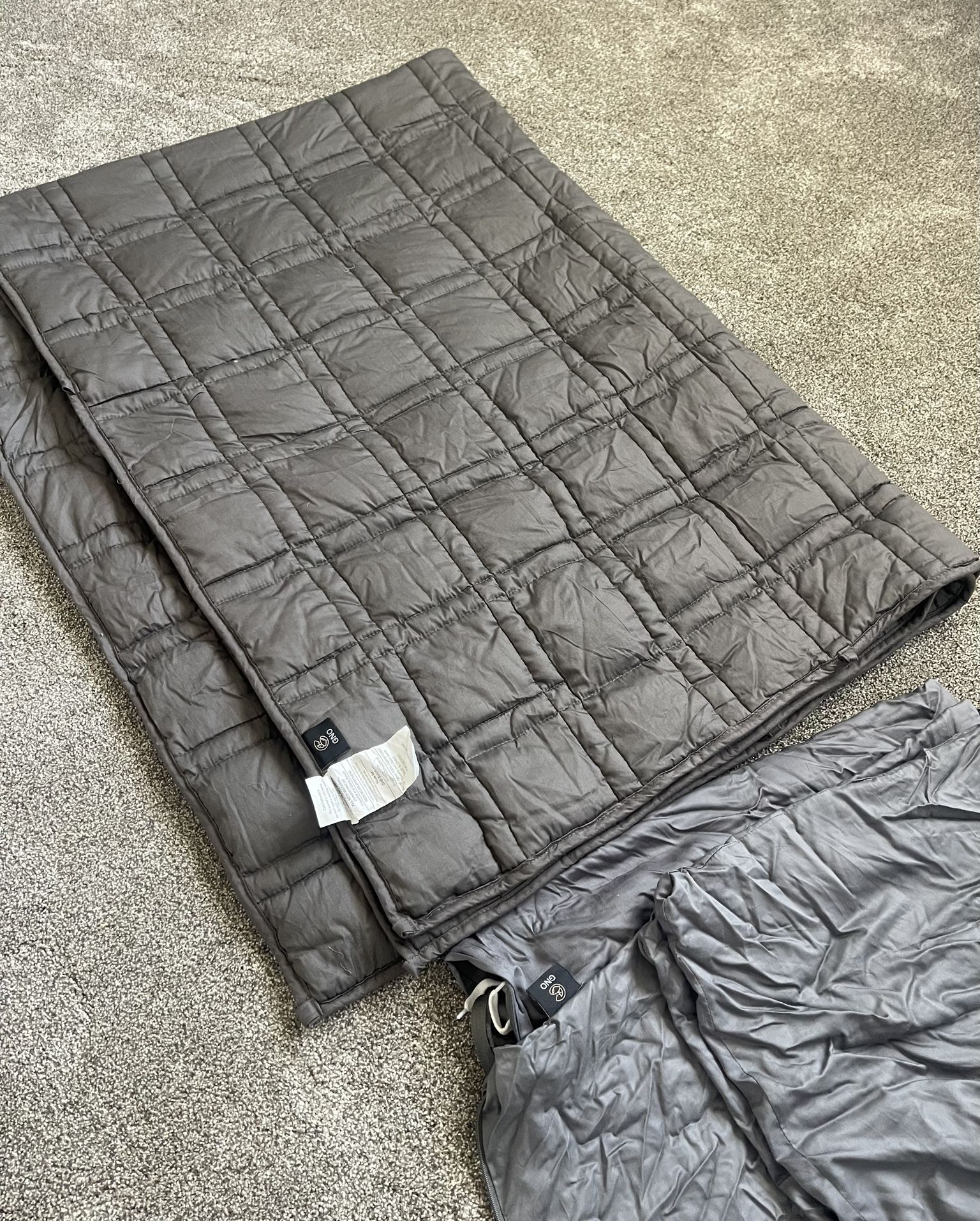 GNO -  Weighted Blanket & Removable  Bamboo Cover - (17 Lbs - 60''x80'' Queen Size)