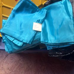Satin Teal Tablecloths