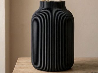 Stratos Pillar Vase — 240mm Modern Ribbed Statement Vase