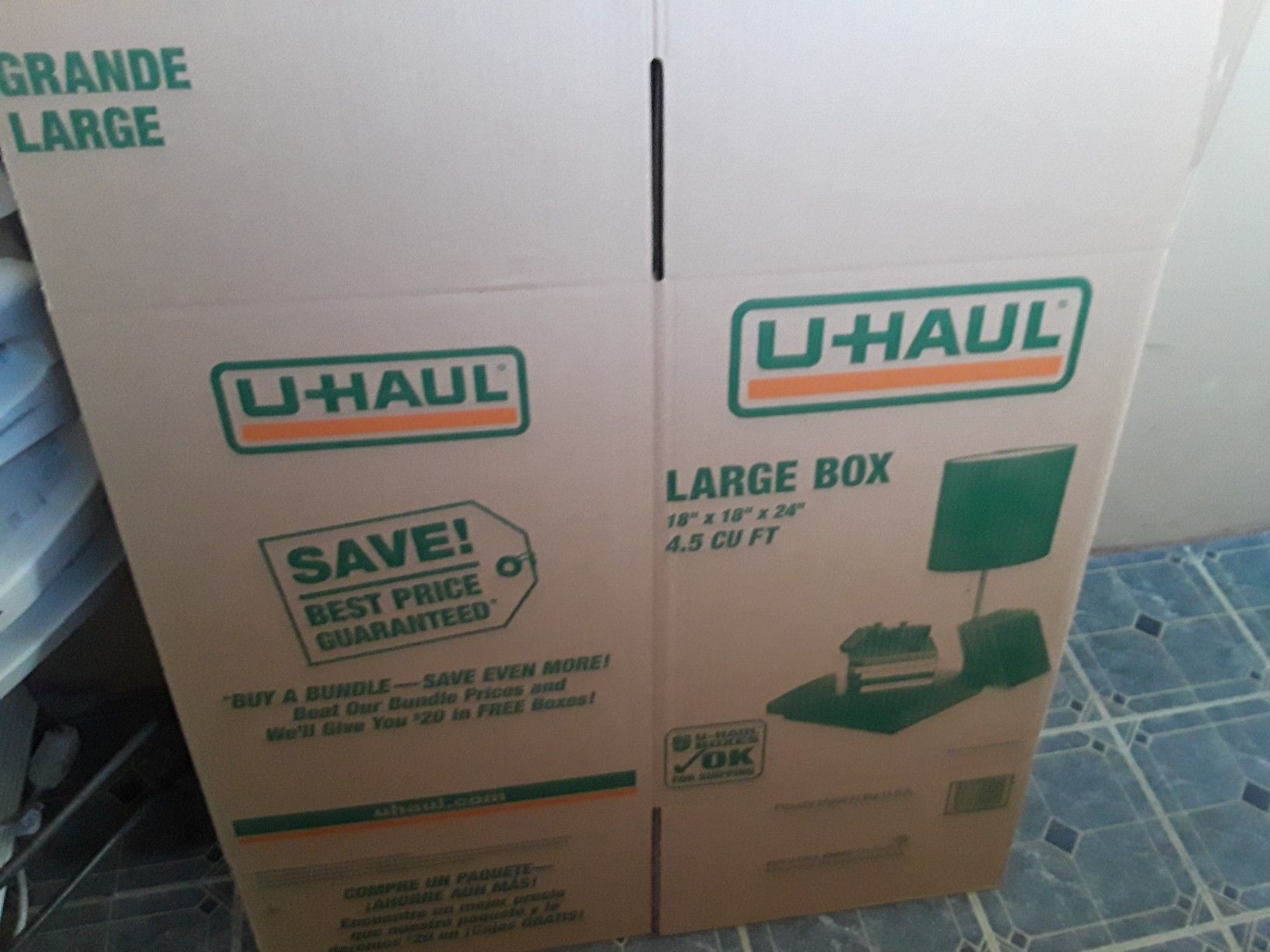 Large uhaul moving boxes 18x18x24