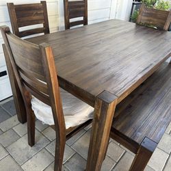 Wood Dining Table Set For 6