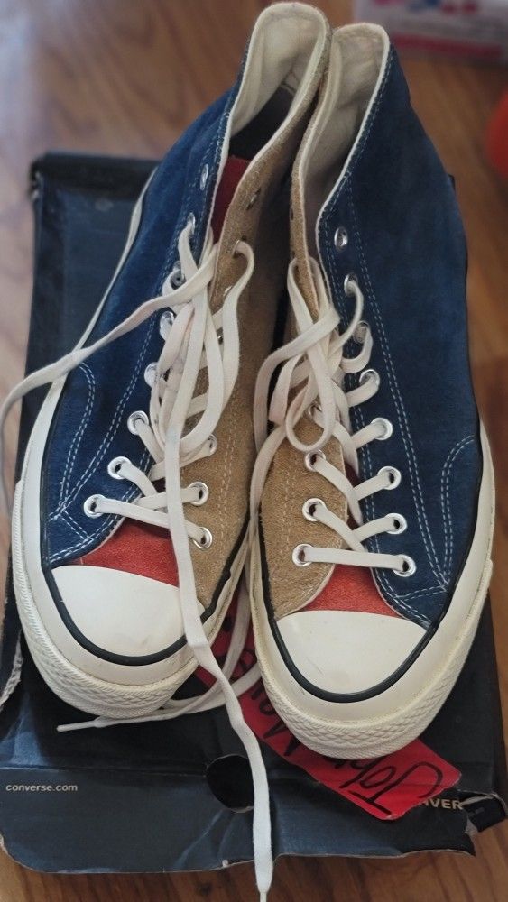 Converse Deadstock Chuck Taylor Suede Leather Tri-Color Hightop Sneakers