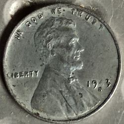 1943 Steel Wheat Penny Error