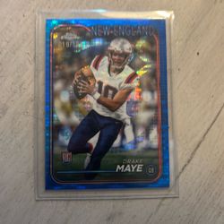 2024 Topps Chrome Blue Refractor Of 150 Drake Maye 