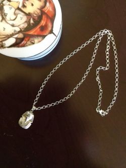 Silver plated Pharaoh pendant & 24" inch long necklace