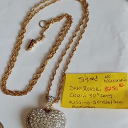 Swarovski Crystal Large Heart Read Description 