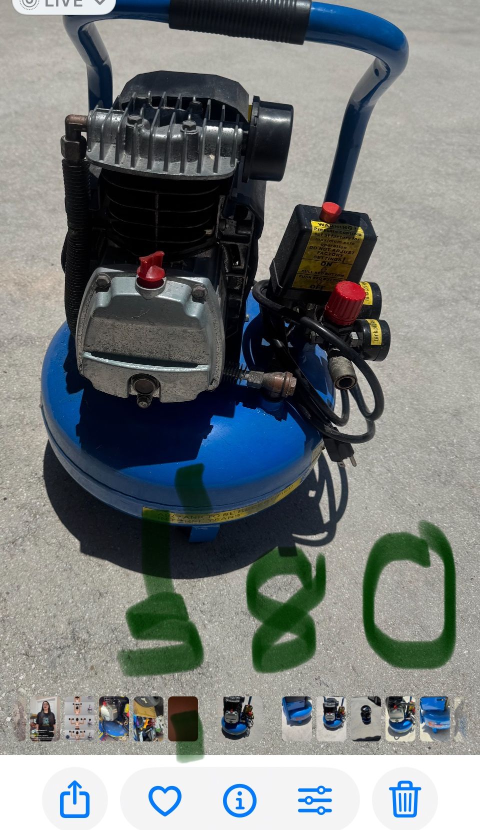 Electric Air Compressor 6 Gallons 150 PSI