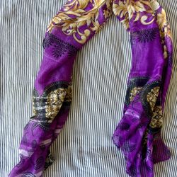 Purple And Gold Fashion Scarf 