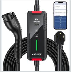 NEW AVAPOW 40A Level 2 EV Charger Adjustable Portable EVSE w/ Case