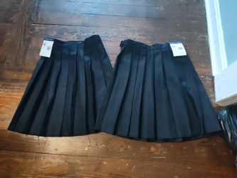 Navy Pleated Skirts