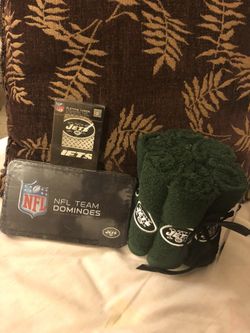 New York Jets Dominos playing cards 6 piece face towels set
