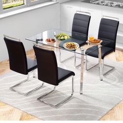 Glass Table And 4 Chairs 