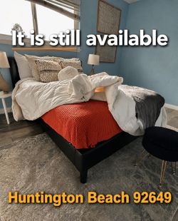 Leather Double Bed Frame (No Mattress) – Still Available!