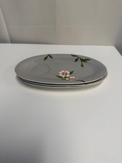 Set of 3 Weil Ware Hand Decorated Cherry Blossom Oval Serving Platters
