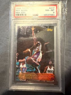 1996 Topps Ray Allen NBA 50th RC PSA 8 foil rookie card rare