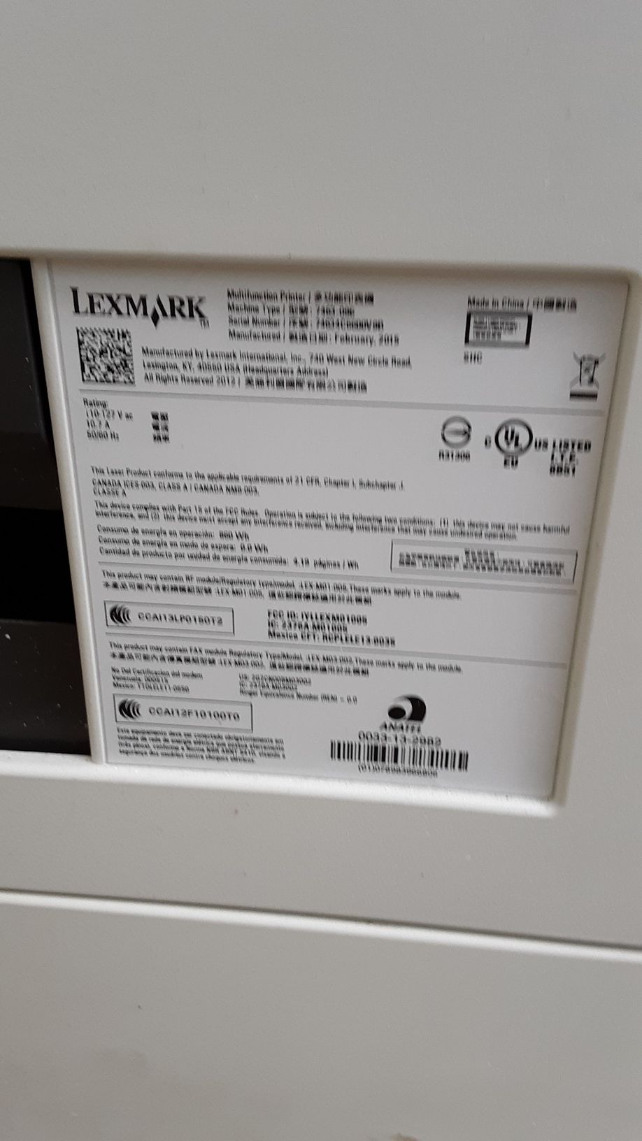 Lexmark XM5163 MultiFunction Laser Printer / Copier / Scanner / Fax M.F.P with extra 500sheet