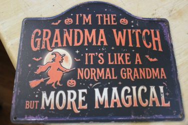I'm the Grandma Witch Wood Halloween Sign