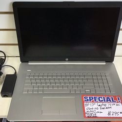 HP 17” Laptop i5 11th Gen 512GB SSD 8GB RAM 