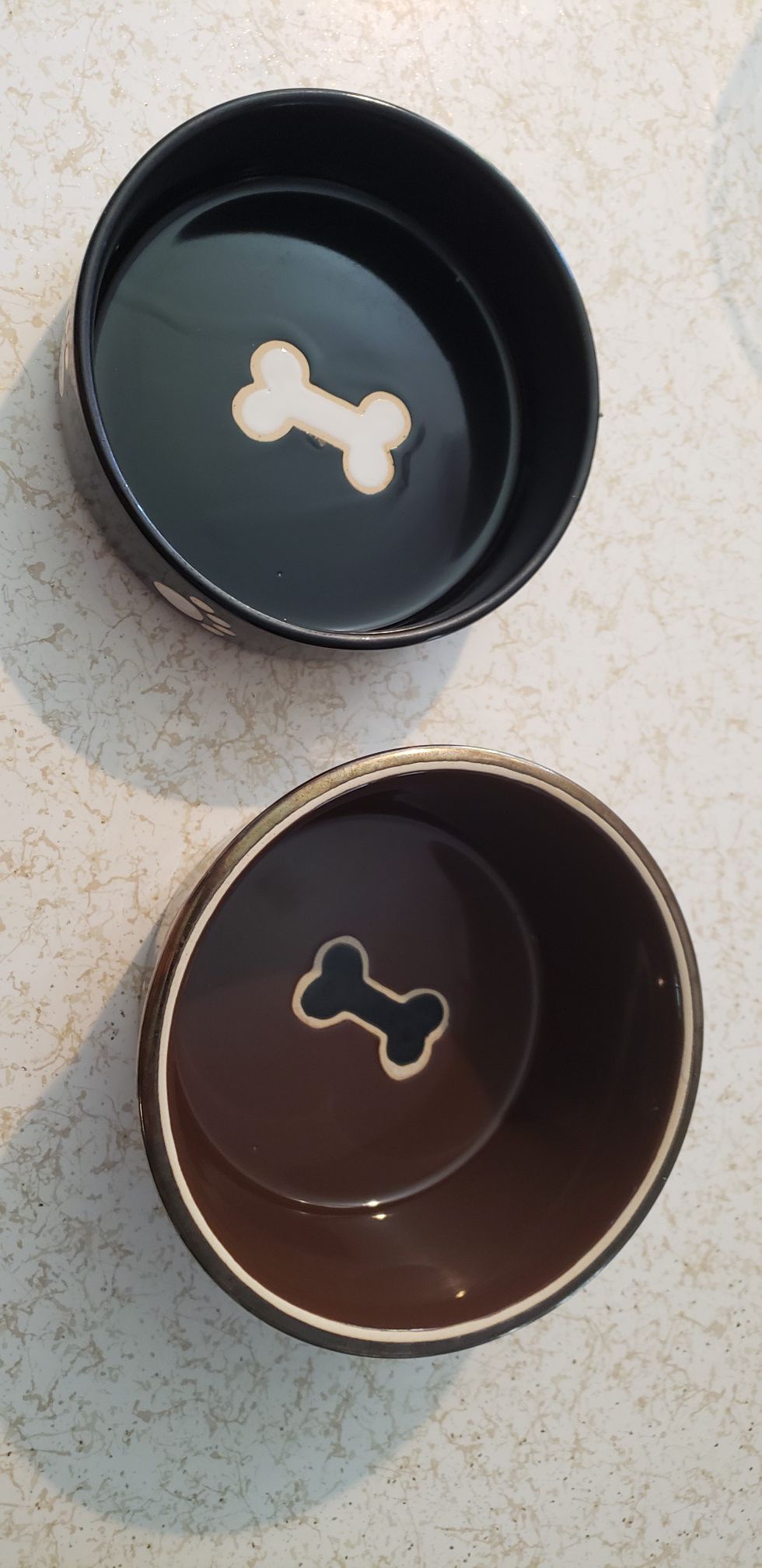 Cute dog food and water ceramic bowls