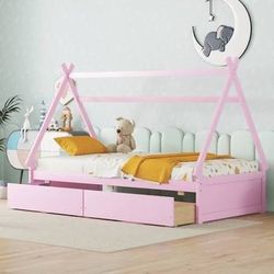 White full-queen sizable bed frame