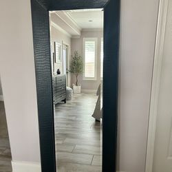 Full Length Mirror With Leather Frame
