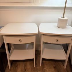 Side Tables With Drawer - White