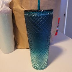  Starbucks 2023 Green Gradient Ombre Jeweled Tumbler