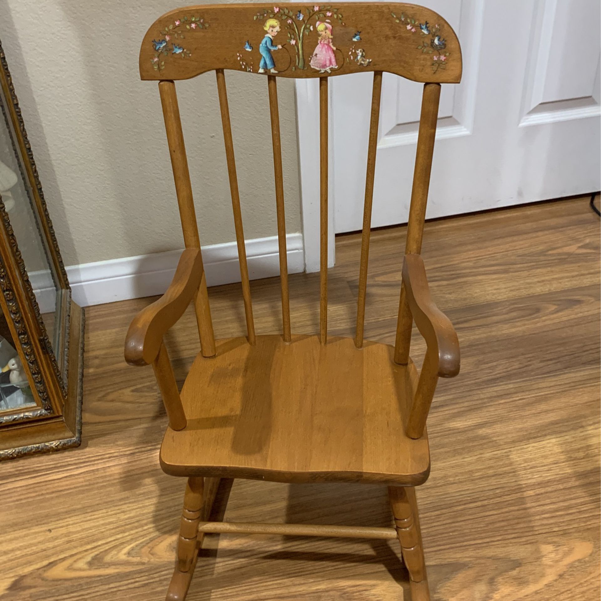 Musical Antique Child Rocking Chair Great Condition And Very Sturdy 