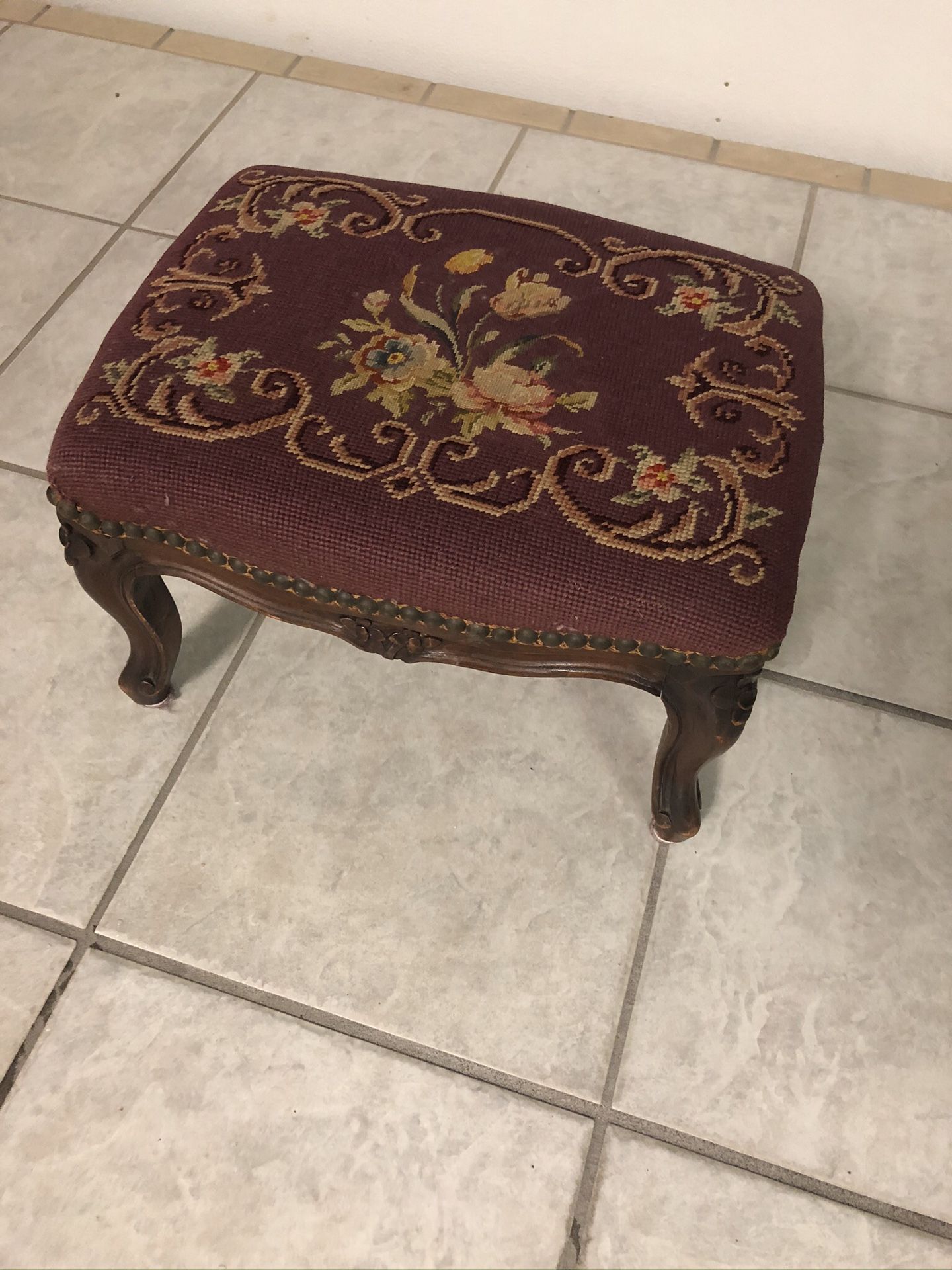 Gobelin foot stool antique