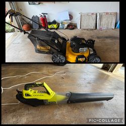 DeWalt  Lawn Mower & Ryobi Leaf Blower 