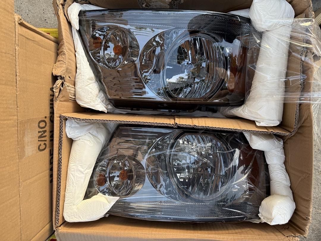 04-08 Ford F-150 Smoked Lens Headlights With Amber Corners Luces Aumadas
