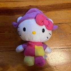 2012 Hello Kitty 6” Plush Yellow, Pink and Purple Jester