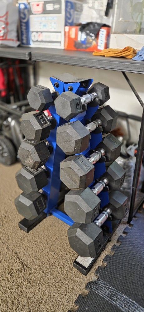 Dumbells Set With Rack