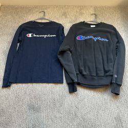 Champion Mens Sweatshirt And Long Sleeve Shirt Size Small