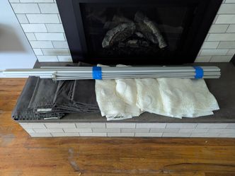 Ikea Curtains with ceiling mount rail.