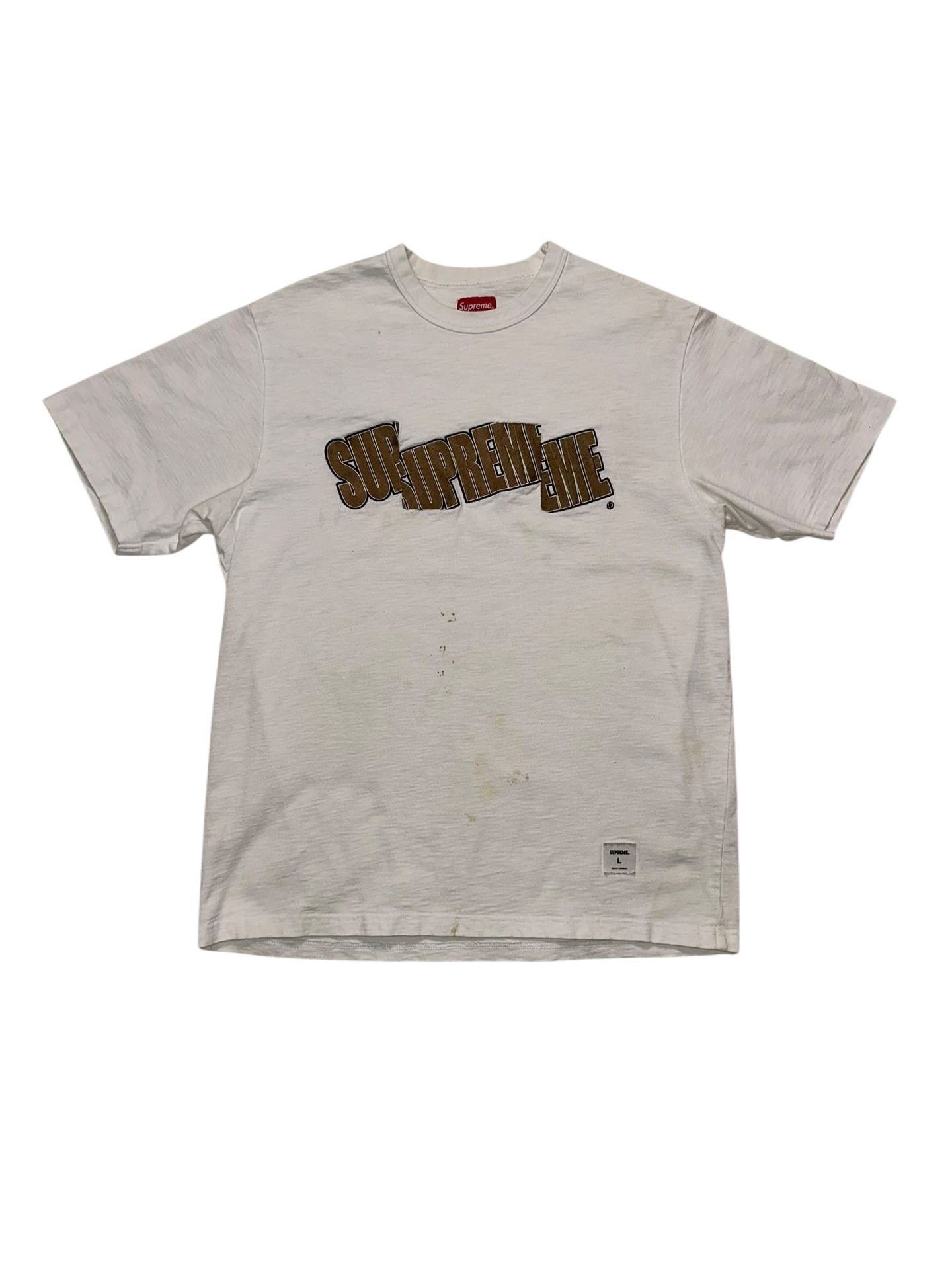 Supreme Cut Logo Short-Sleeve Top 'White' 2021 Men’s Size Large