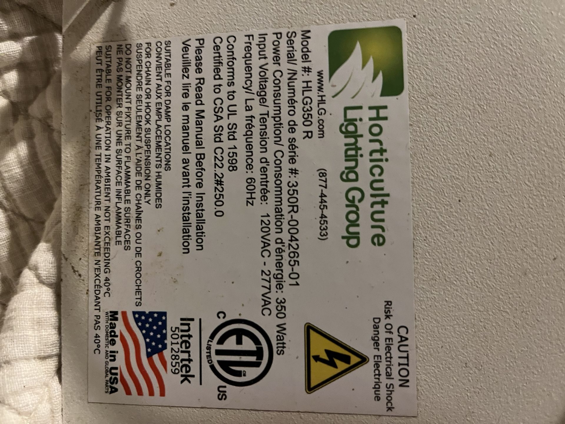 HLG Horticulture Lighting Group 350R Grow Light Led quantum board