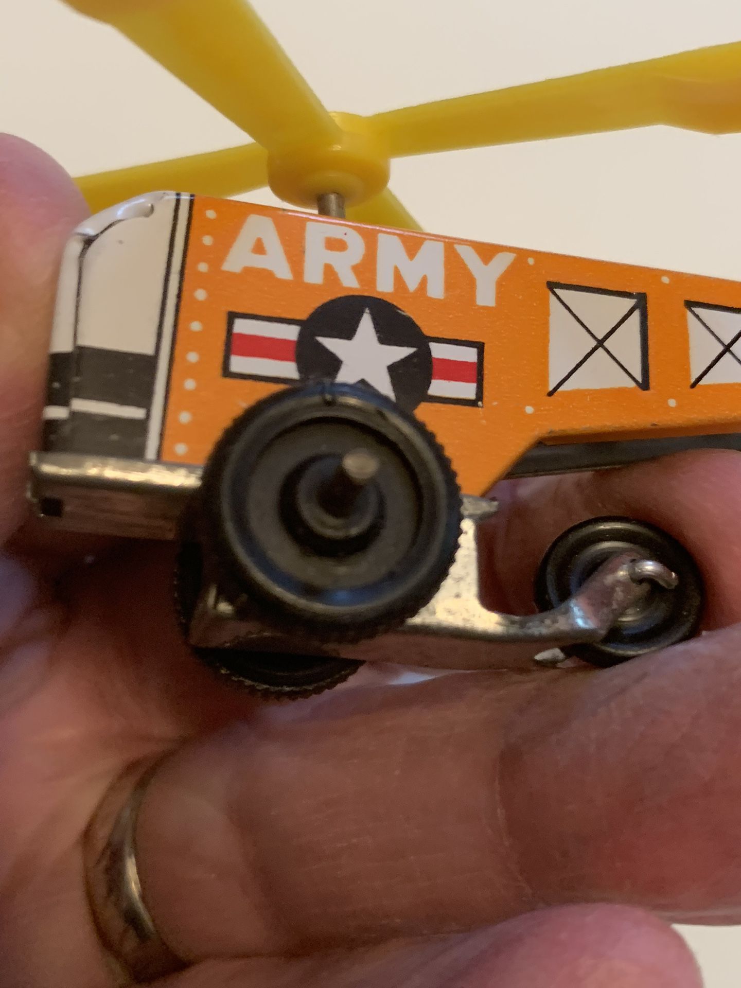 RARE Vintage TIN ARMY HELICOPTER made in JAPAN