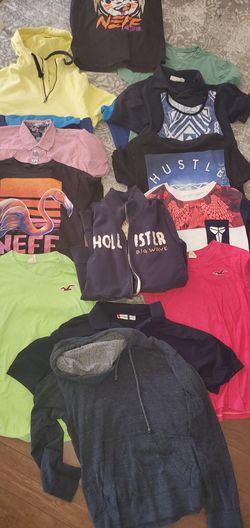 Hollister, neff, variety of shirts and sweatshirts