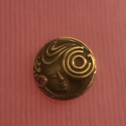 1 1960s-70s "G Co" Circles Logo Dieges & Clust 1/10 10K GF RUBY 5 YEAR SERVICE PIN