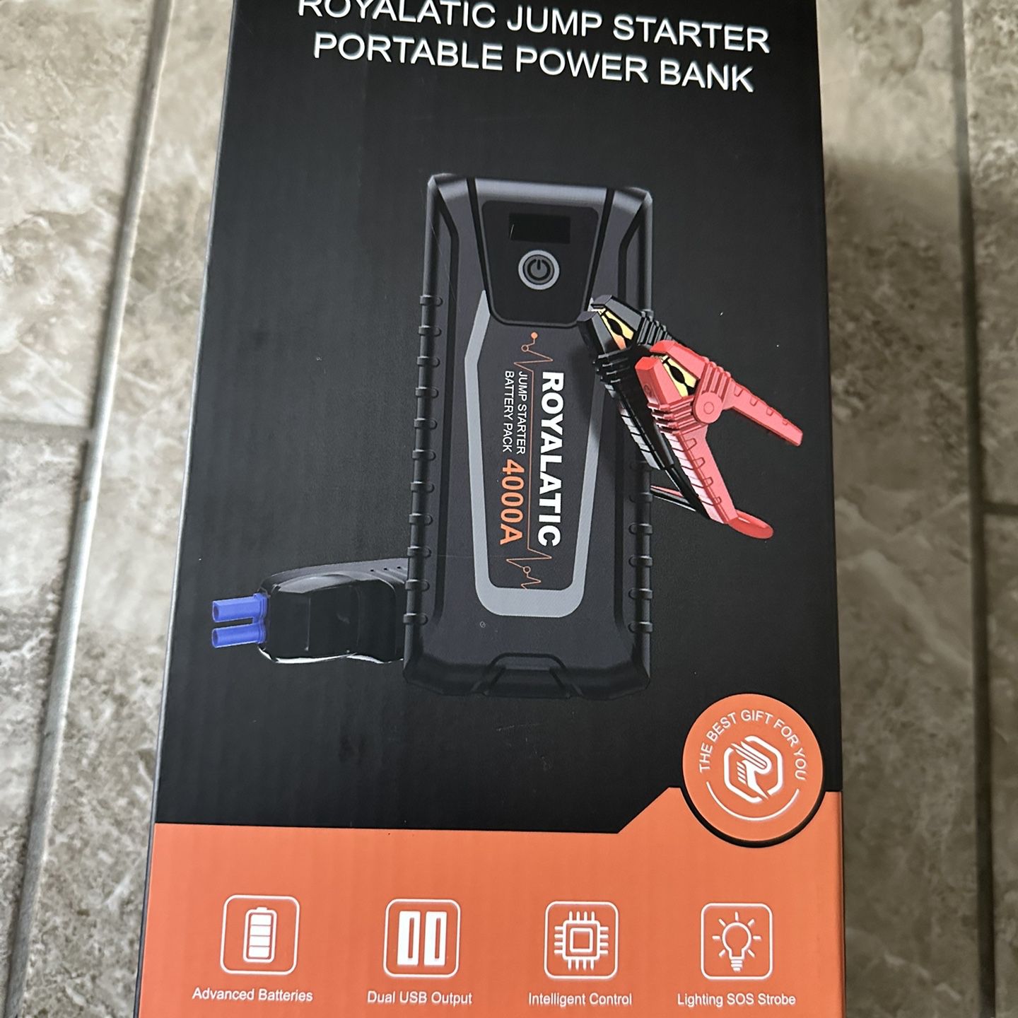  Car Battery Jump Starter Portable 4000A 26800mAh for All Gas or  Up to 10L Diesel Engines, Royalatic 12V Jump Battery Charger Pack Box with  Jumper Cables, Fast Charging, Smart LCD Display
