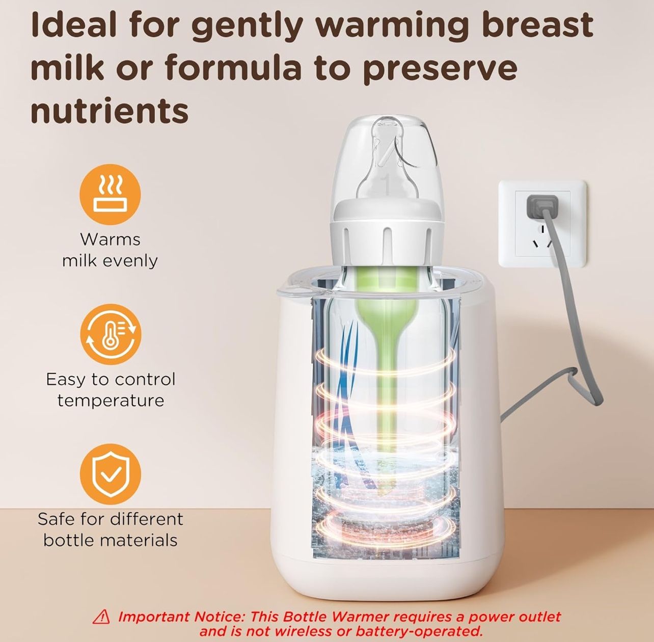 New! Baby Bottle Warmer for Breastmilk/Formula for All Bottles