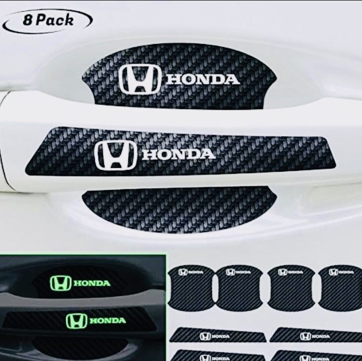 🚚 HONDA 8PCS Carbon Fiber Car Door Handle Scratches Protector Films 