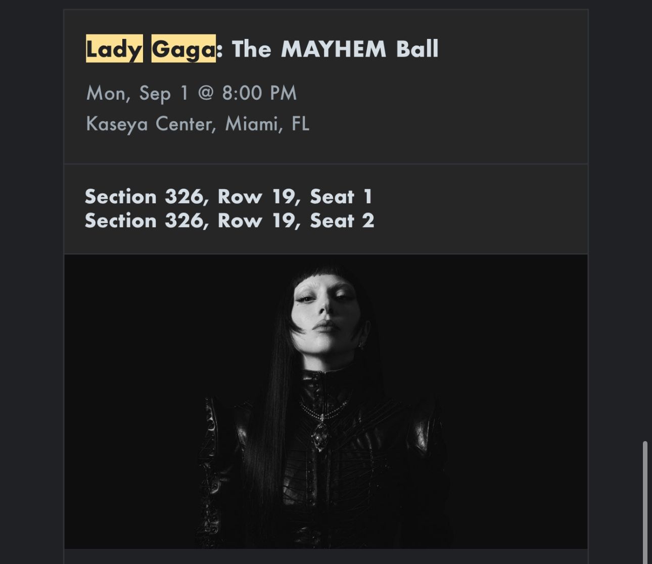 Lady Gaga: The MAYHEM Ball Miami
