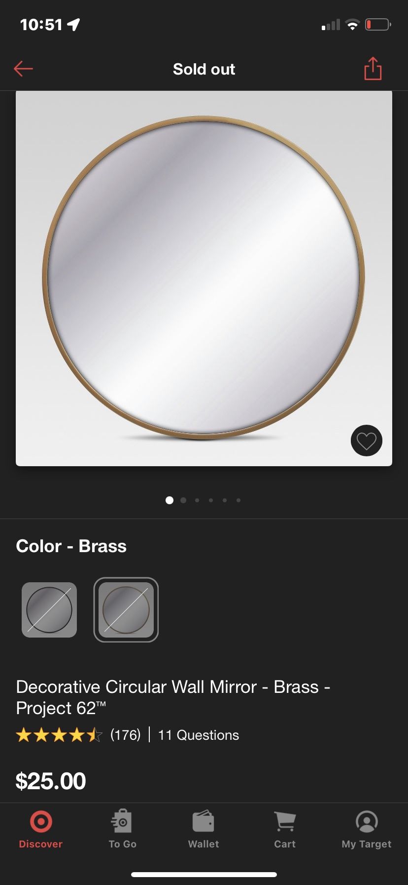 18” Round Decorative Mirrors 