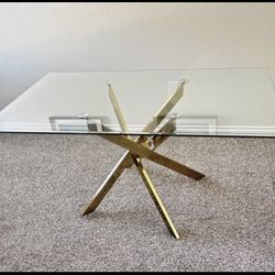 GLASS & GOLD dining table ✅