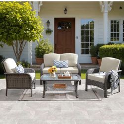 New Open Box Ovios 4 Piece Patio Rattan Furniture  Set 