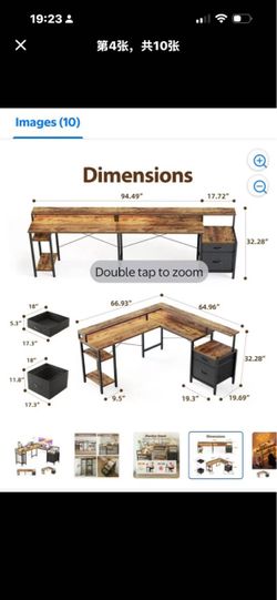 66.93 Inch L-Shaped Desk with Storage Drawers, Gaming Desk with Power Outlet & LED Light Strip, Corn